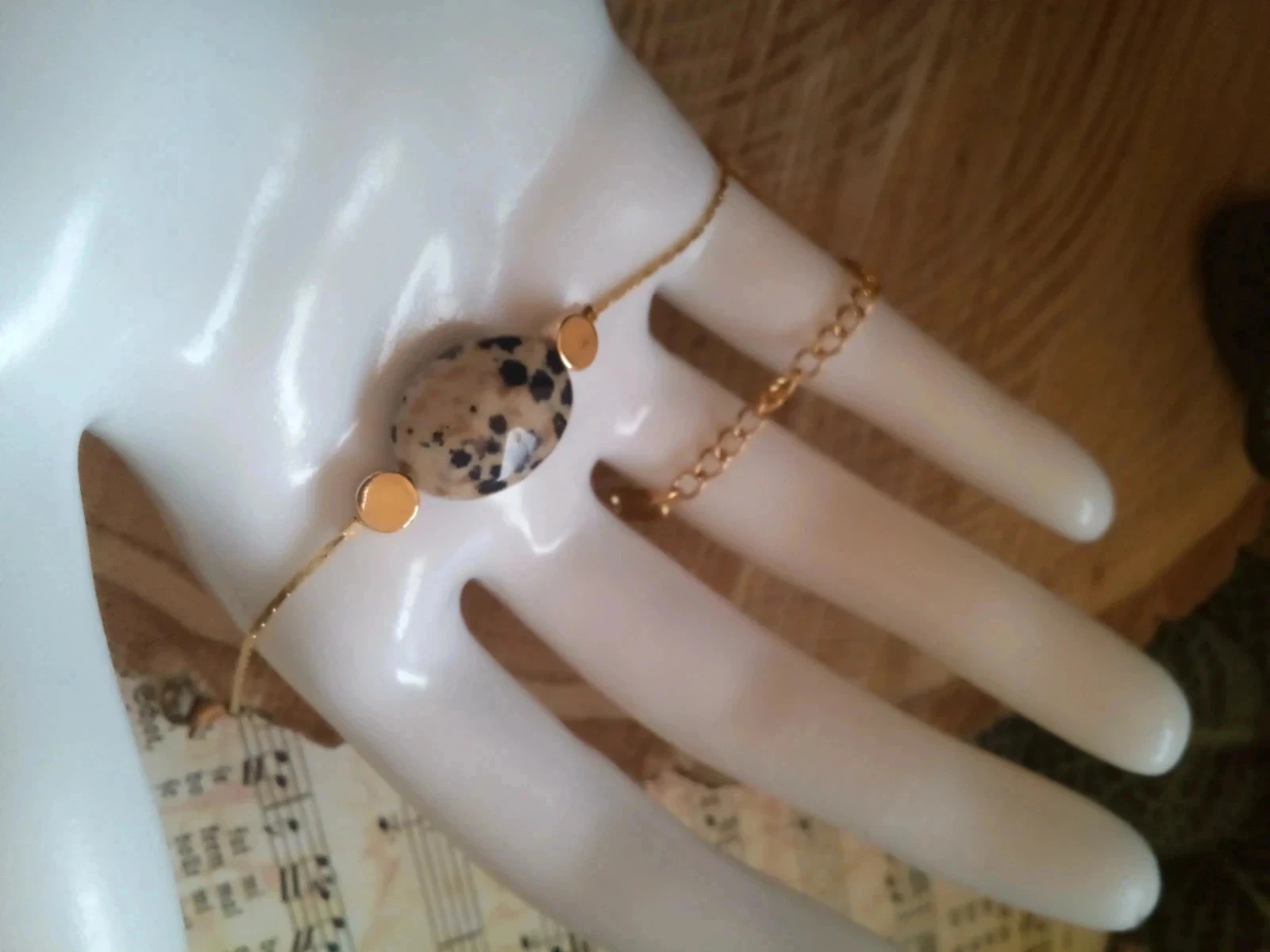 Bracelet jaspe dalmatien – photo 2